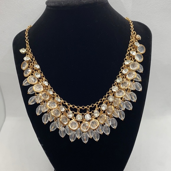 VINTAGE Multi-Layer Crystal Statement Necklace - Picture 1 of 6